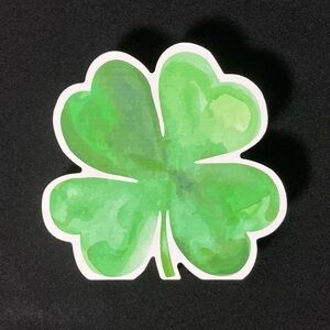 Saint Patrick’s Day Four Leaf Clover Green And White Wooden Block Decoration